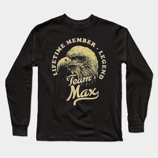 Max Name - Lifetime Member Legend - Eagle Long Sleeve T-Shirt by Stacy Peters Art